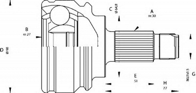 OPEN PARTS cvj567910 -  Шарнирный комплект, приводной вал